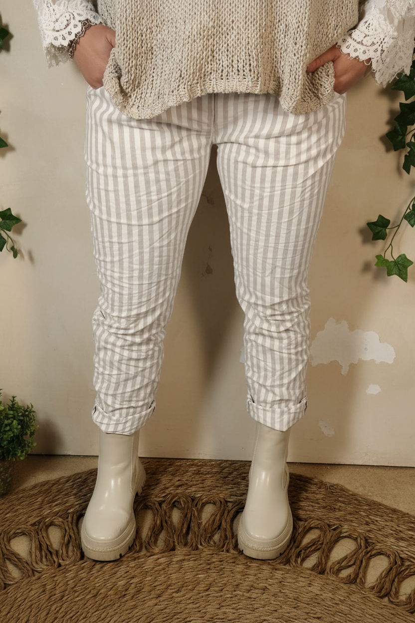 Stripe Magic Pants Grey