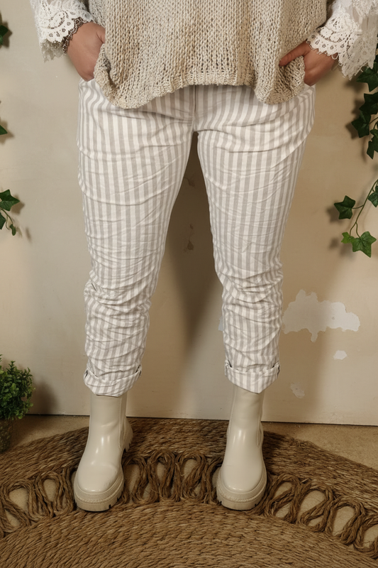 Stripe Magic Pants Grey