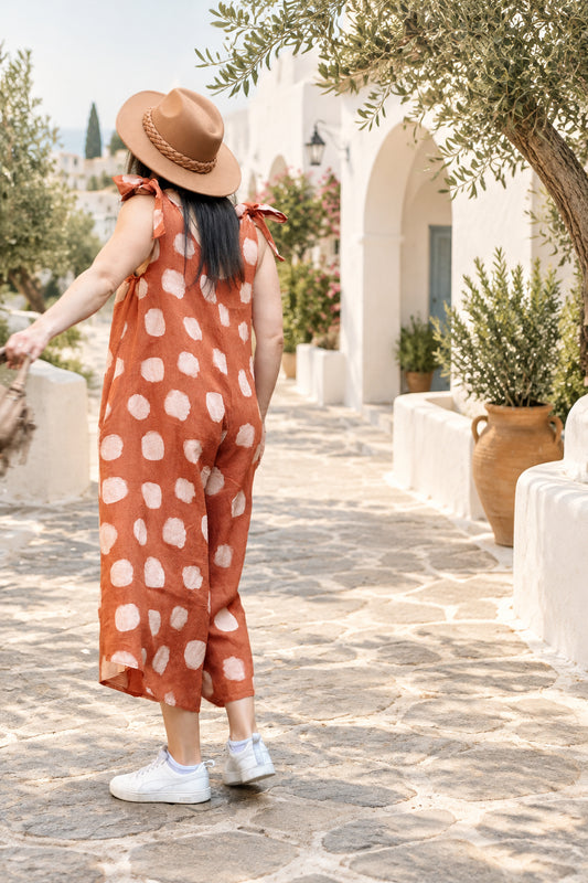 Polka Jumpsuit Rust