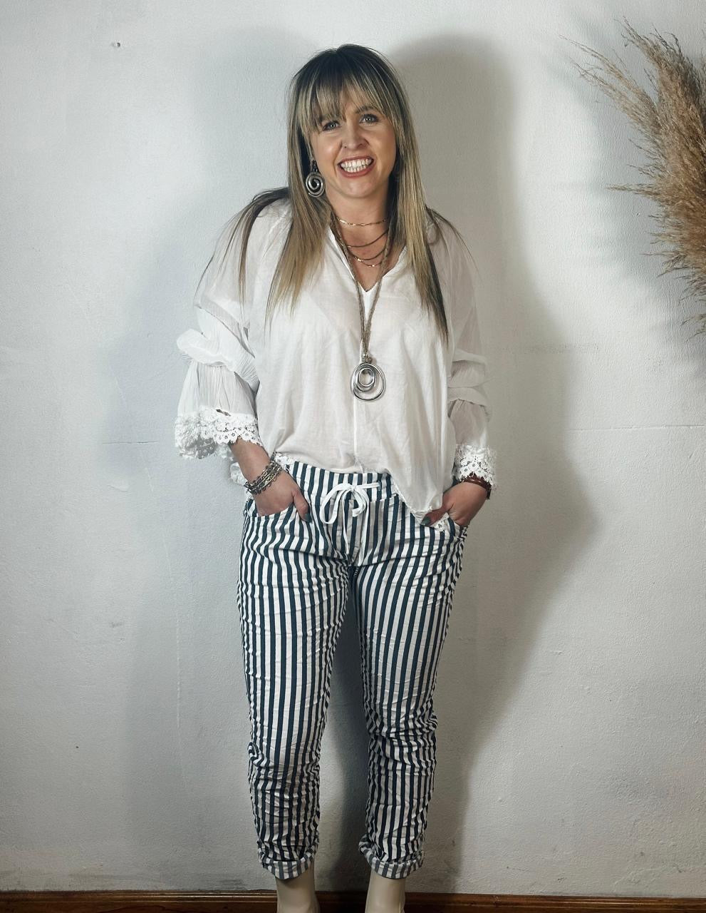 Stripe Magic Pants Blue