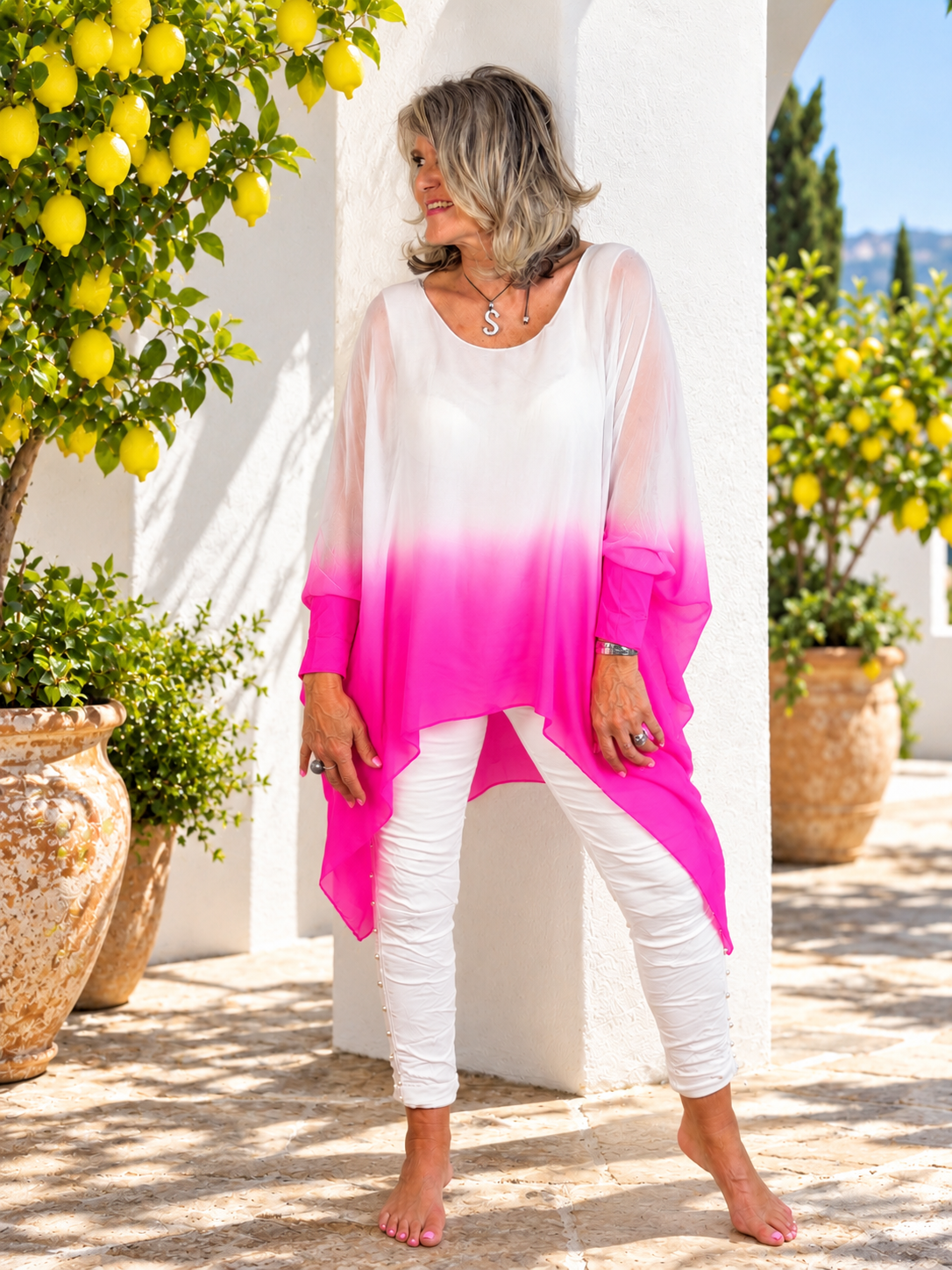 Sophie Silk Top Pink