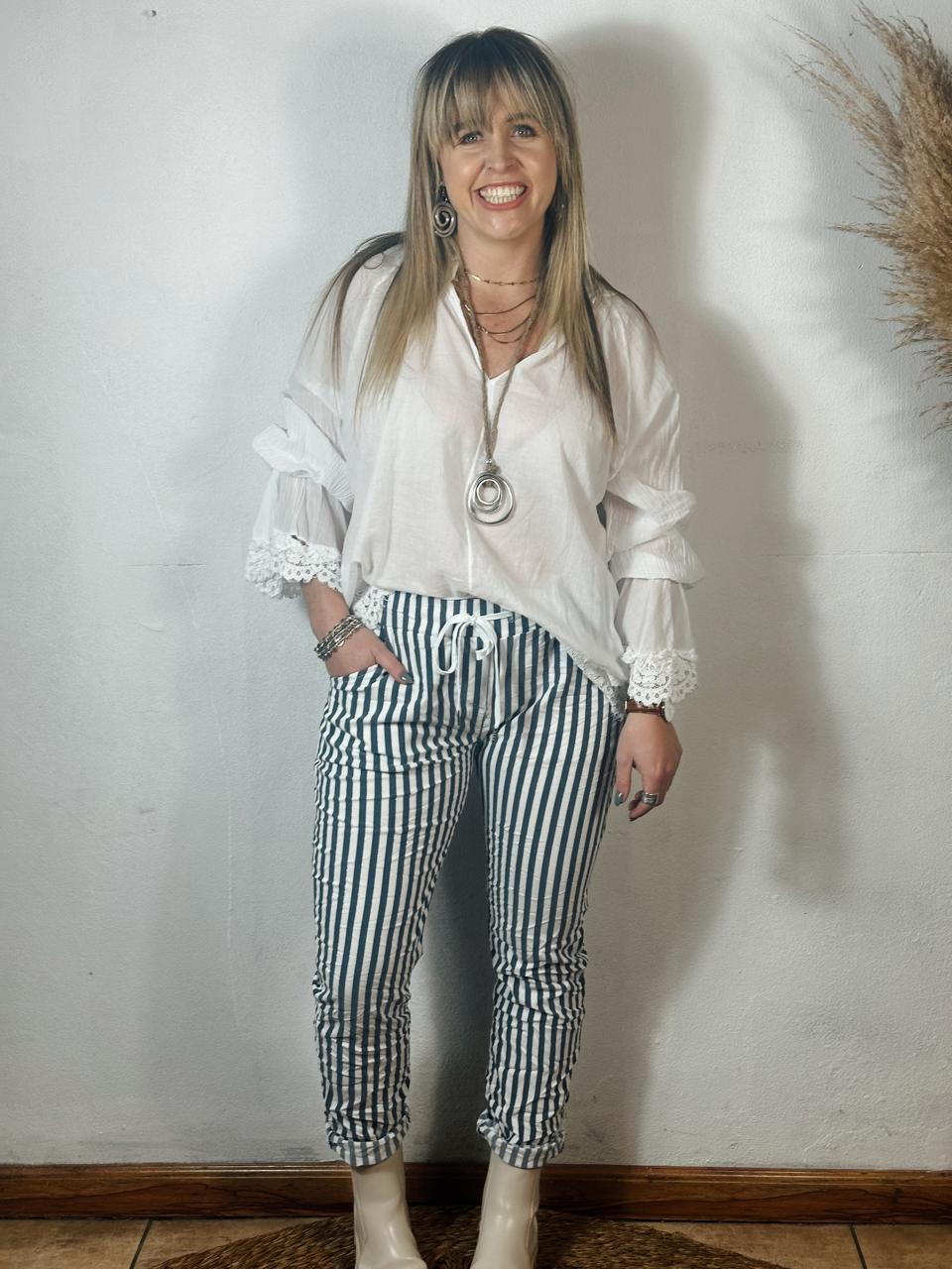Stripe Magic Pants Blue