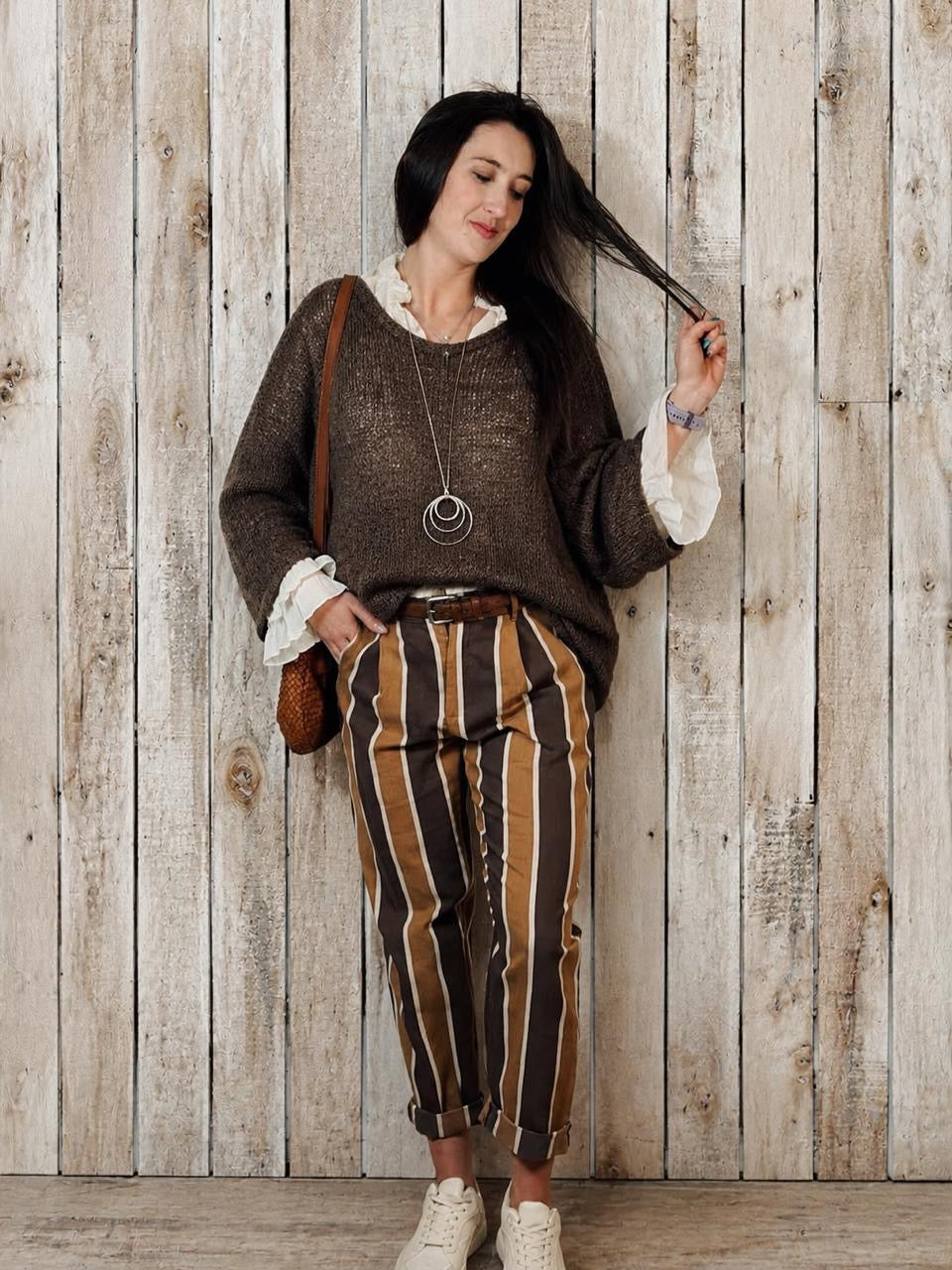 Stripe Pants Brown