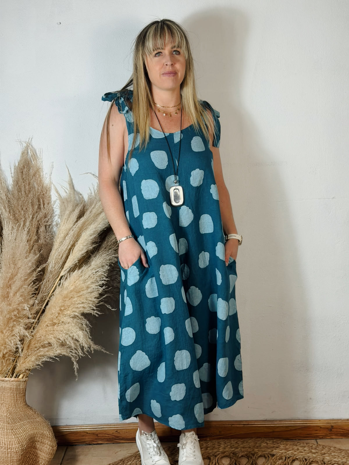 Polka Jumpsuit Teal
