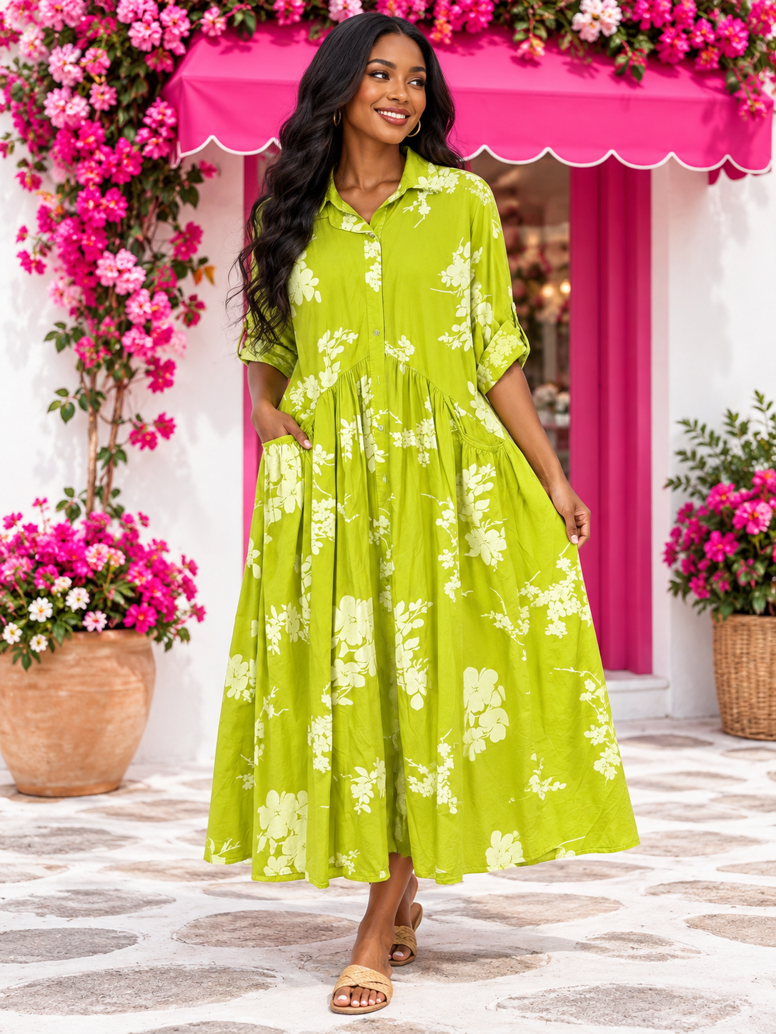 Magnolia Dress Green