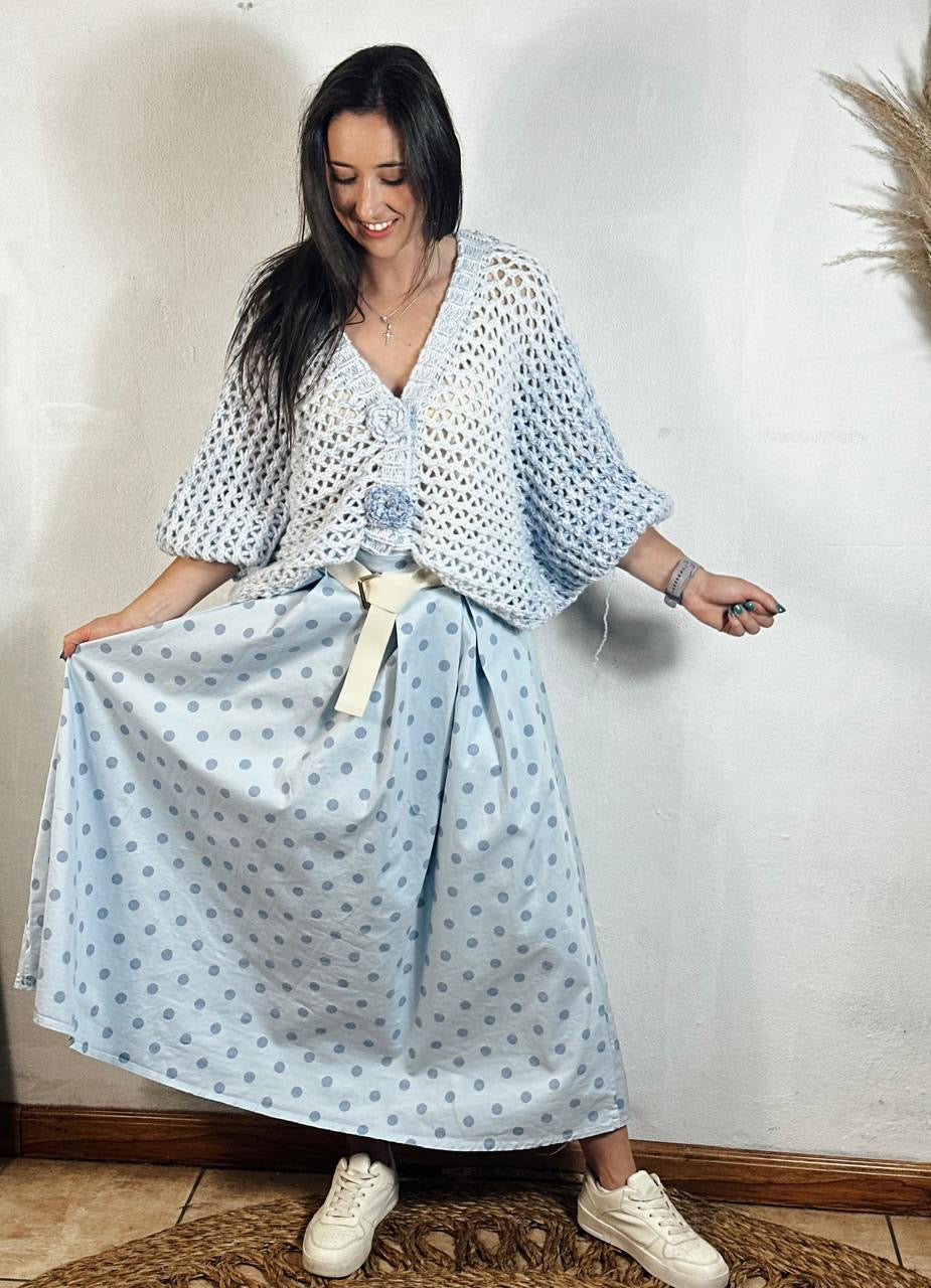 Mandy Polka Skirt Blue