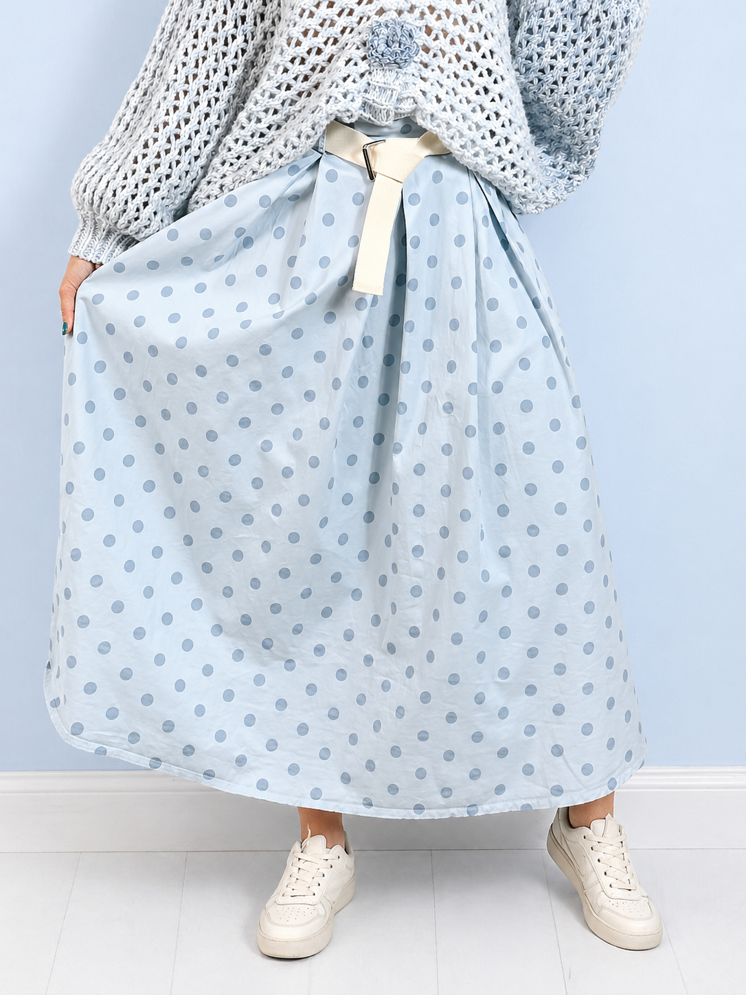 Mandy Polka Skirt Blue