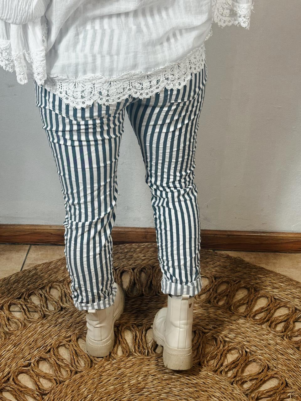Stripe Magic Pants Blue