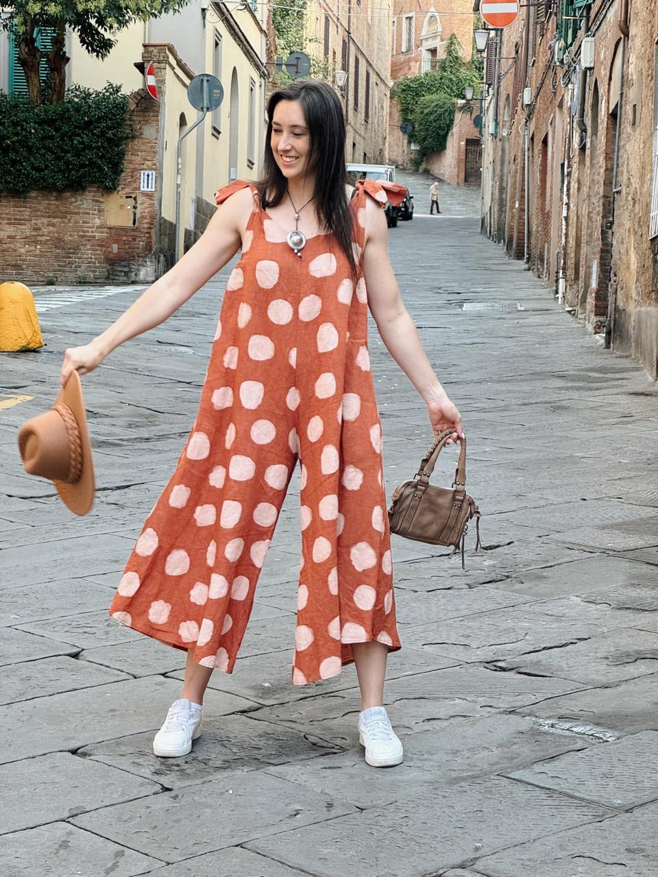 Polka Jumpsuit Rust