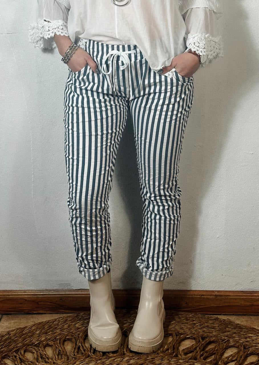 Stripe Magic Pants Blue