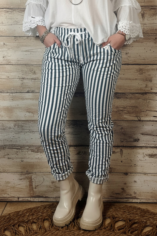 Stripe Magic Pants Blue