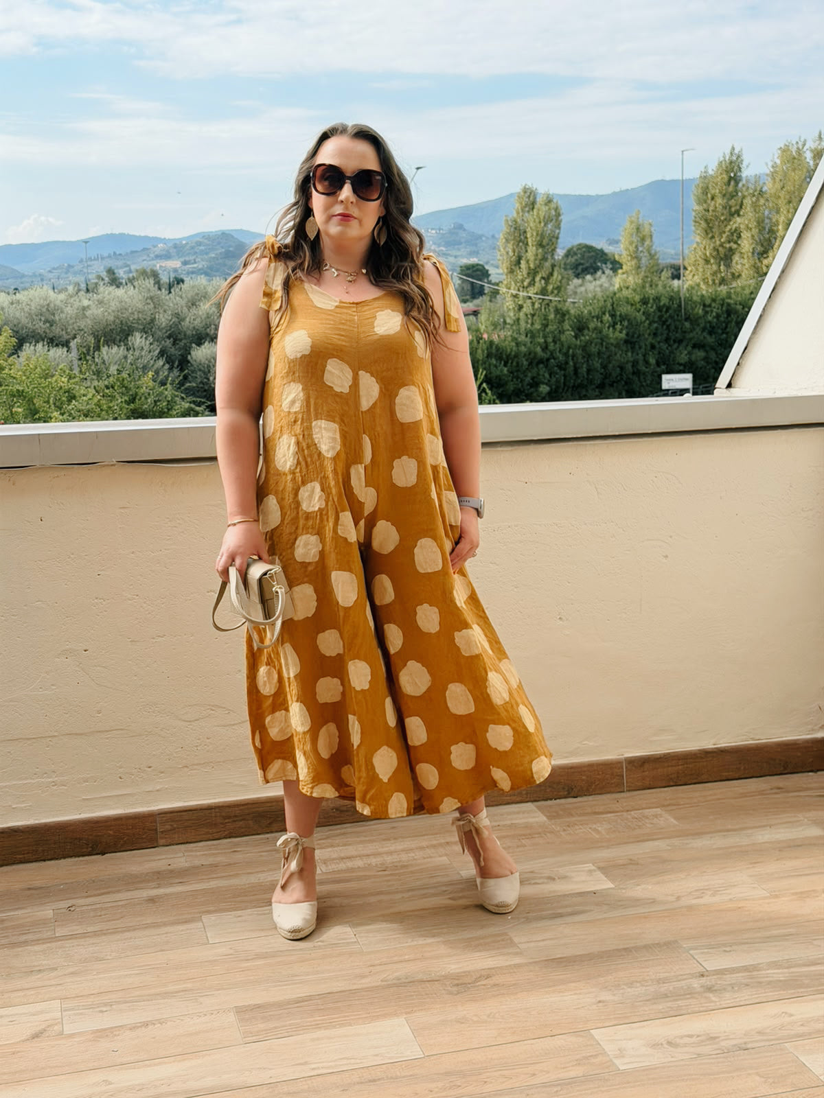 Polka Jumpsuit Mustard