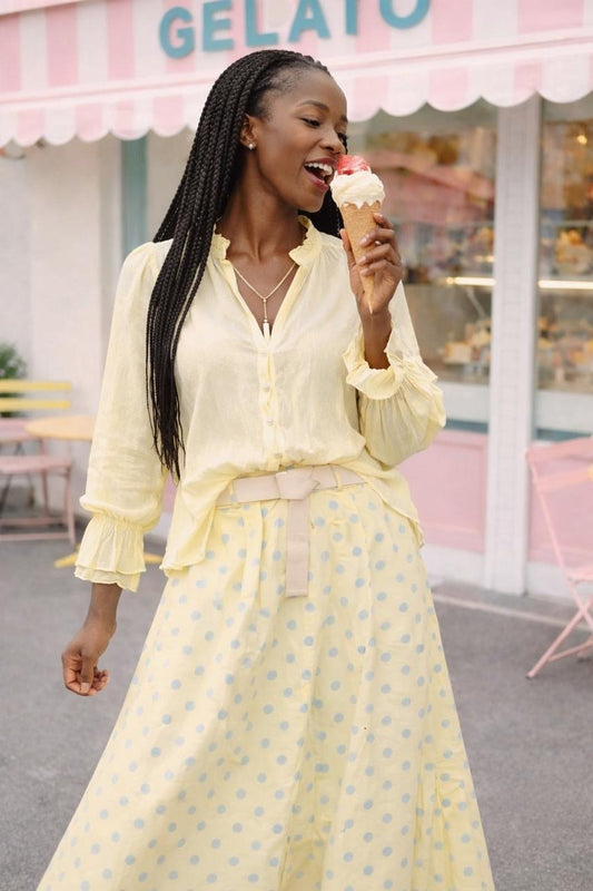 Mandy Polka Skirt Yellow