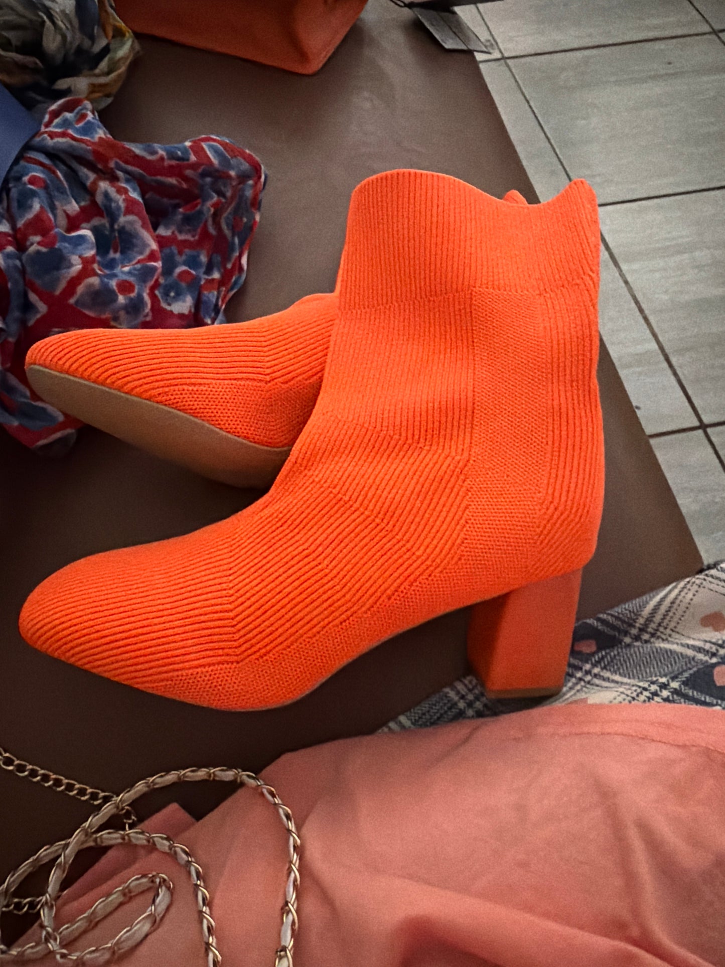 Orange boots