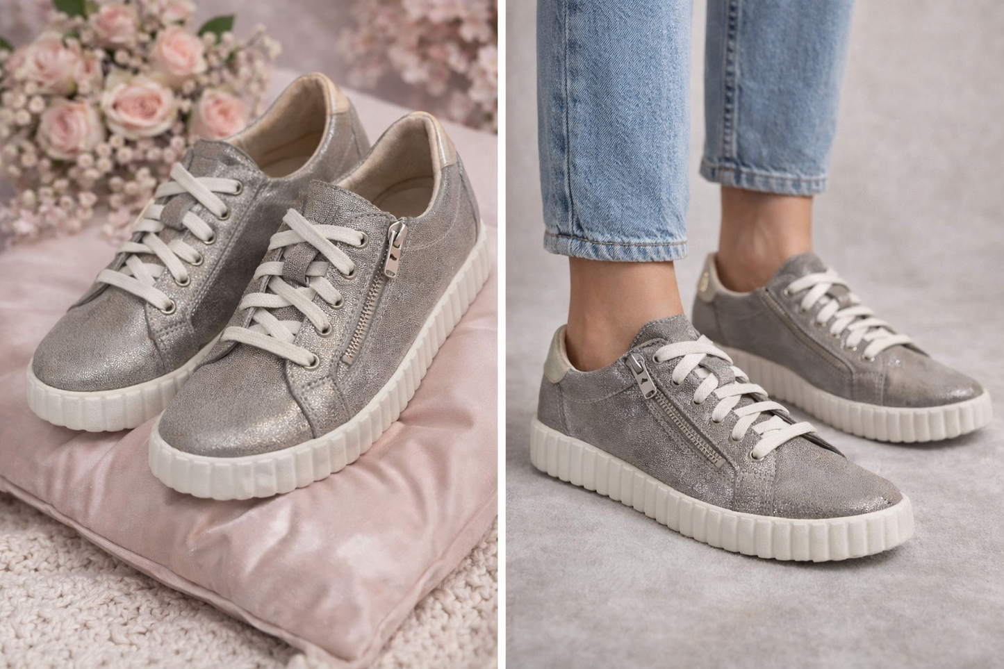 Valentina with zip pewter simmer julz shoe