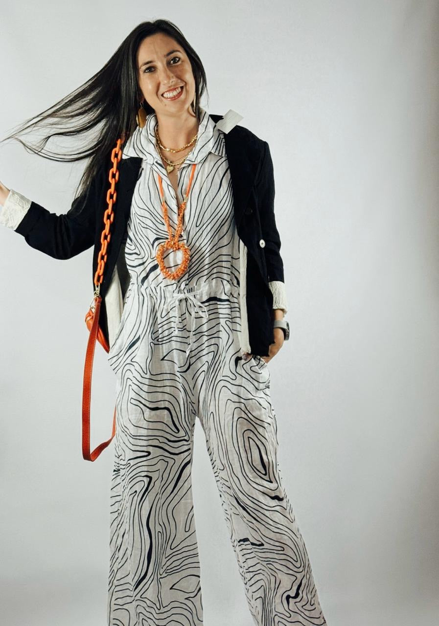 Zebra Linen Jumpsuit