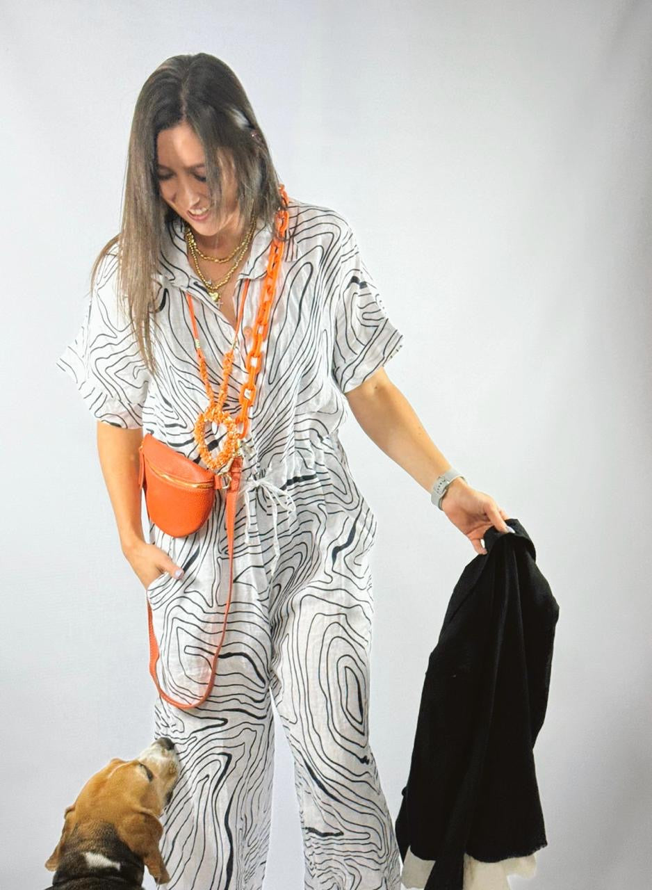 Zebra Linen Jumpsuit