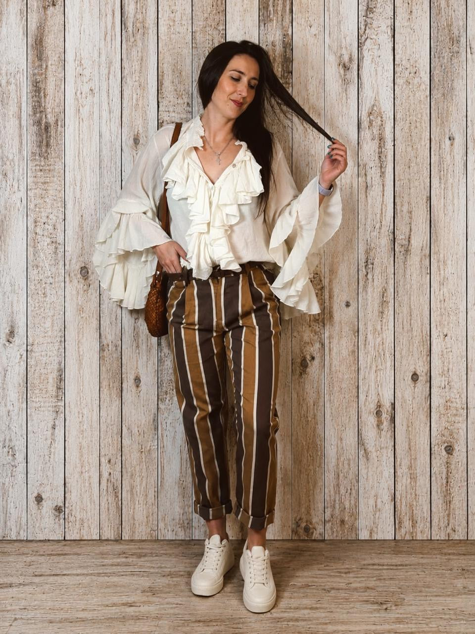 Stripe Pants Brown