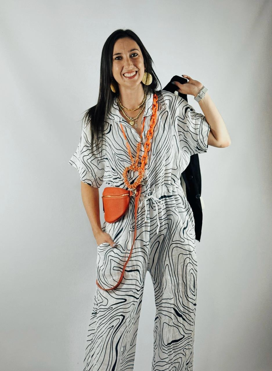 Zebra Linen Jumpsuit