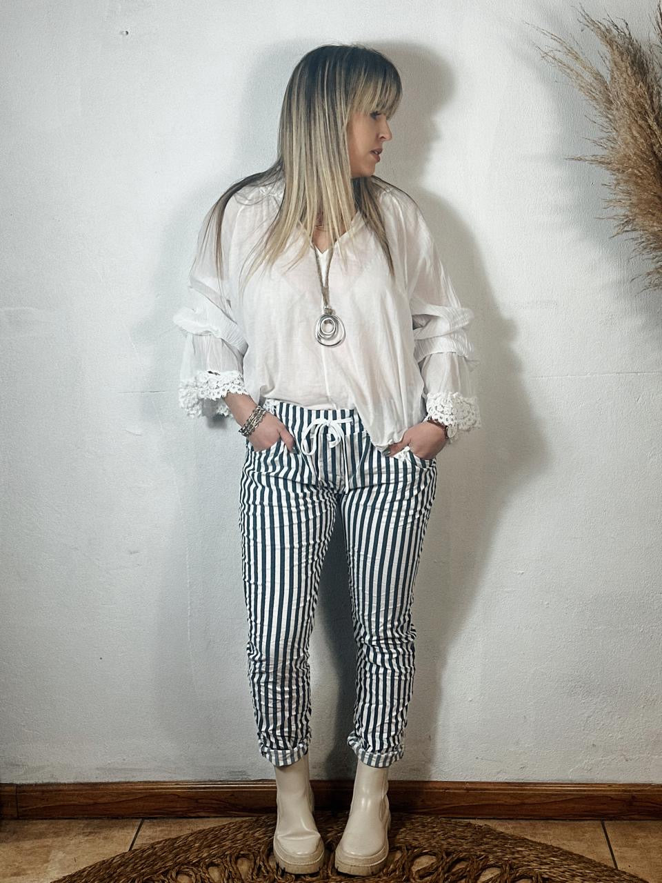 Stripe Magic Pants Blue