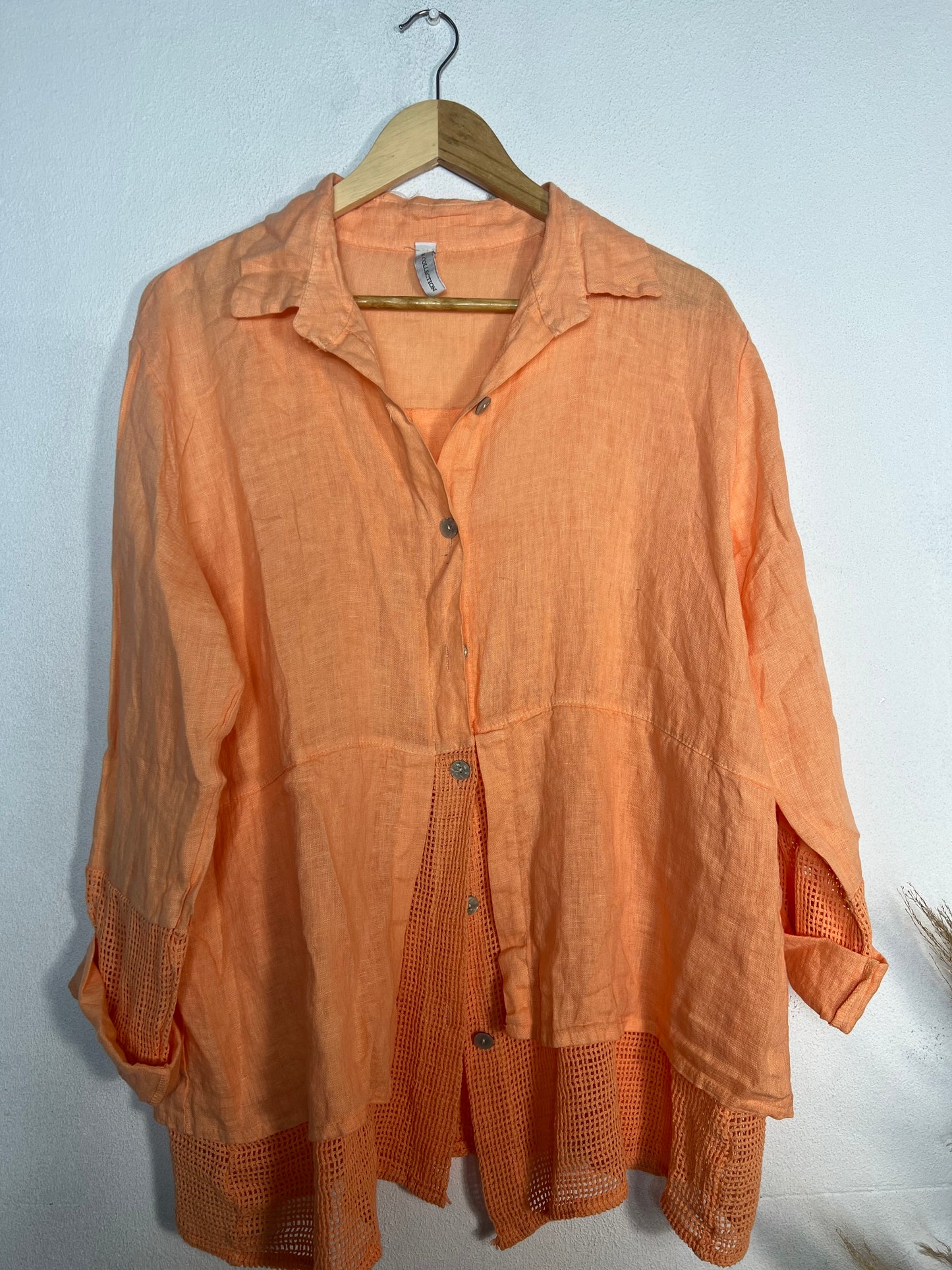 Michelle Linen Top Orange