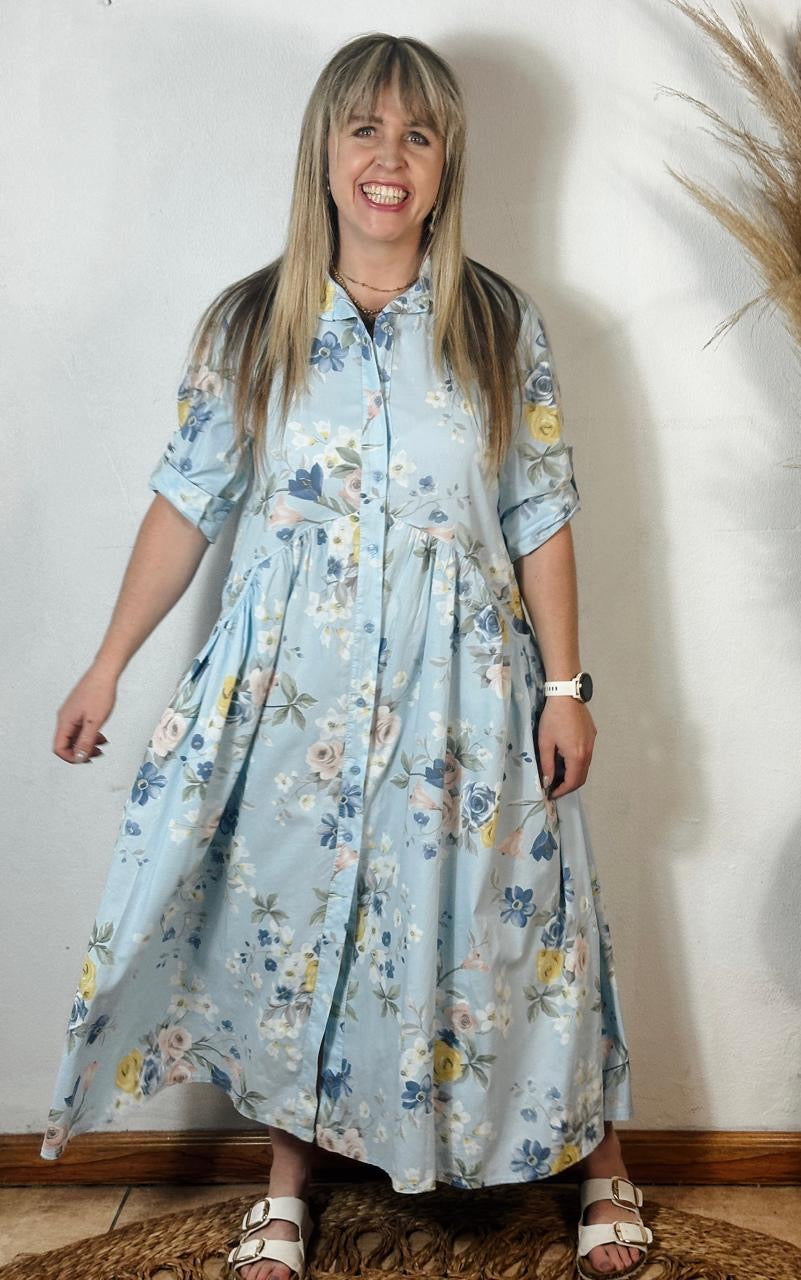 Vintage Dress L/Blue
