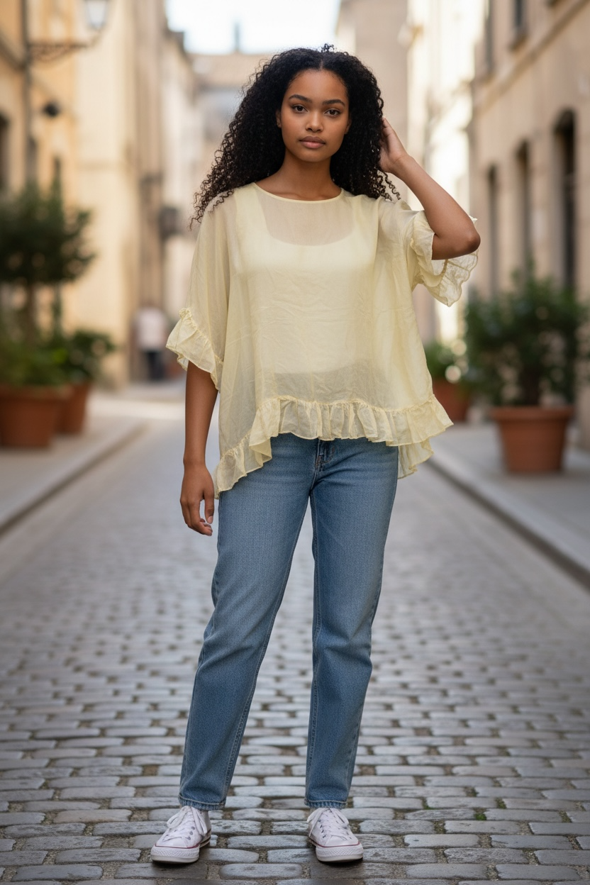 Silk Frill Top