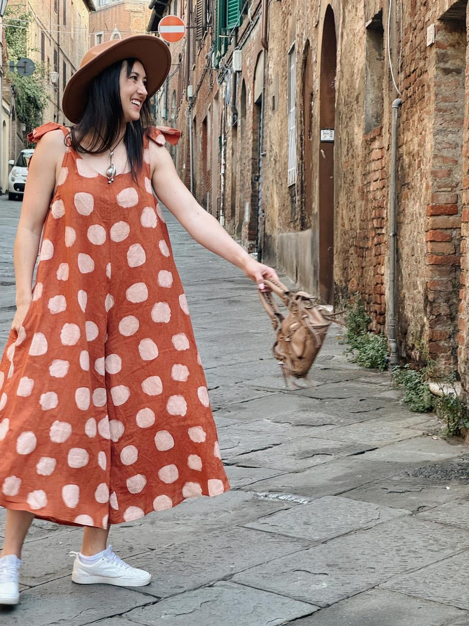 Polka Jumpsuit Rust