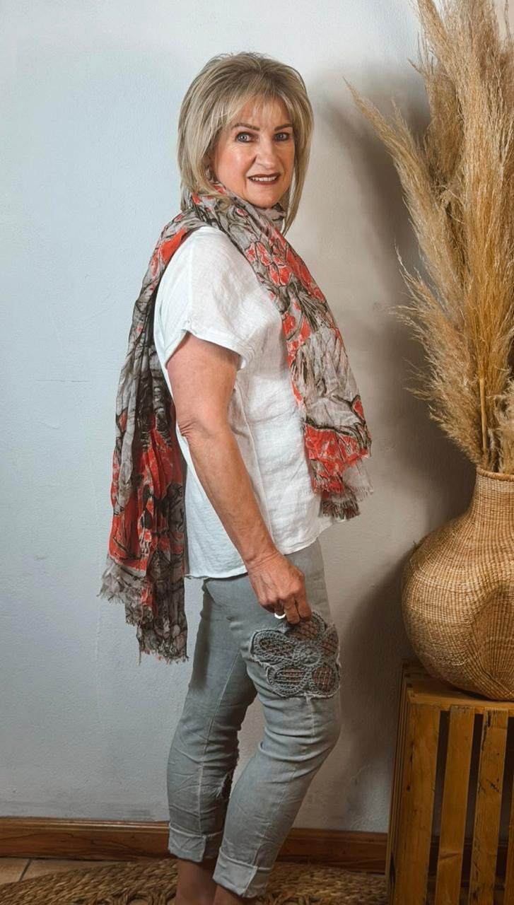 Embroided Magic Pants Grey