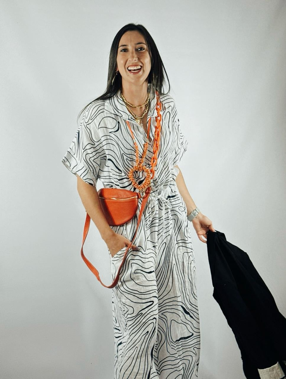 Zebra Linen Jumpsuit