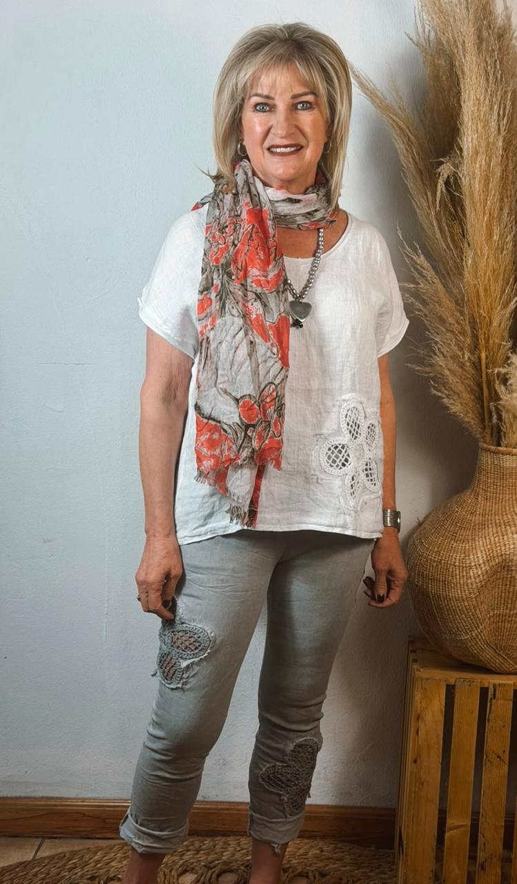Embroided Magic Pants Grey