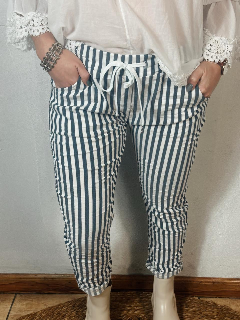Stripe Magic Pants Blue