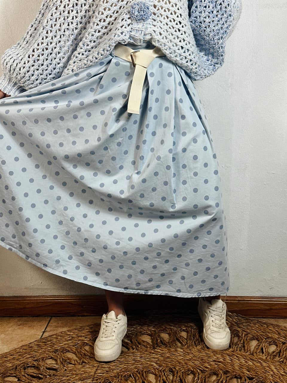 Mandy Polka Skirt Blue