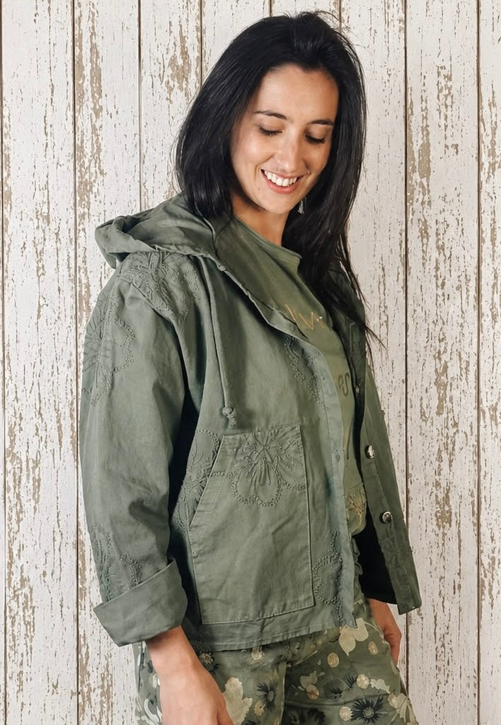 Embroided Jacket Olive