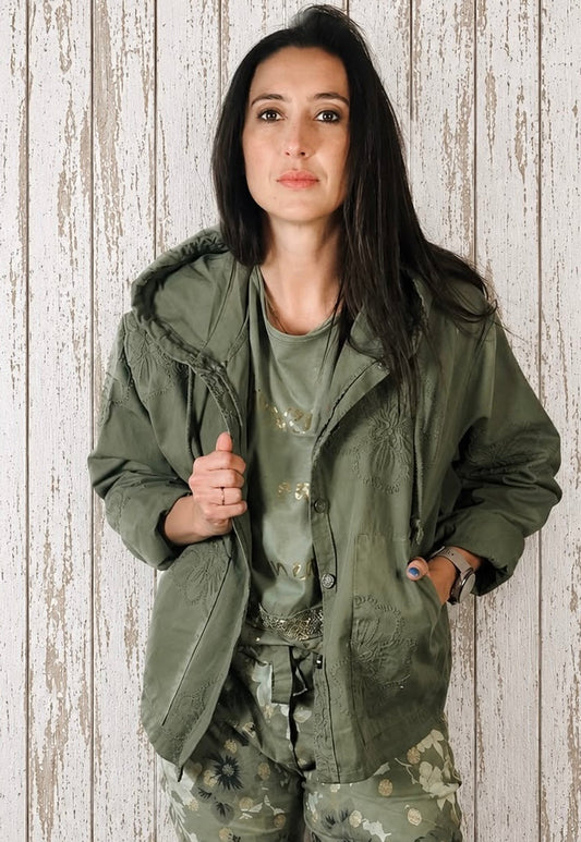 Embroided Jacket Olive