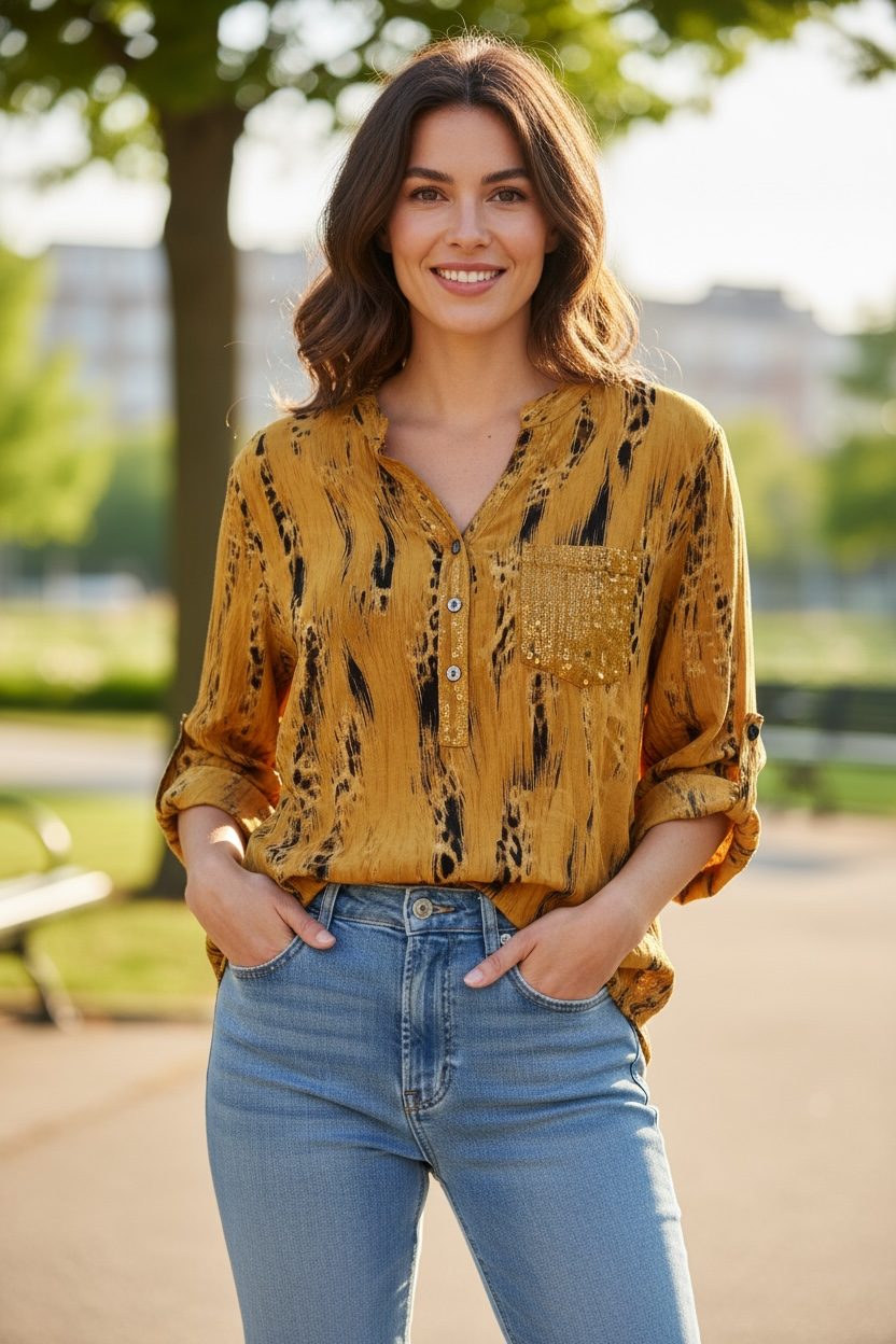 Fiona glitter pocket top