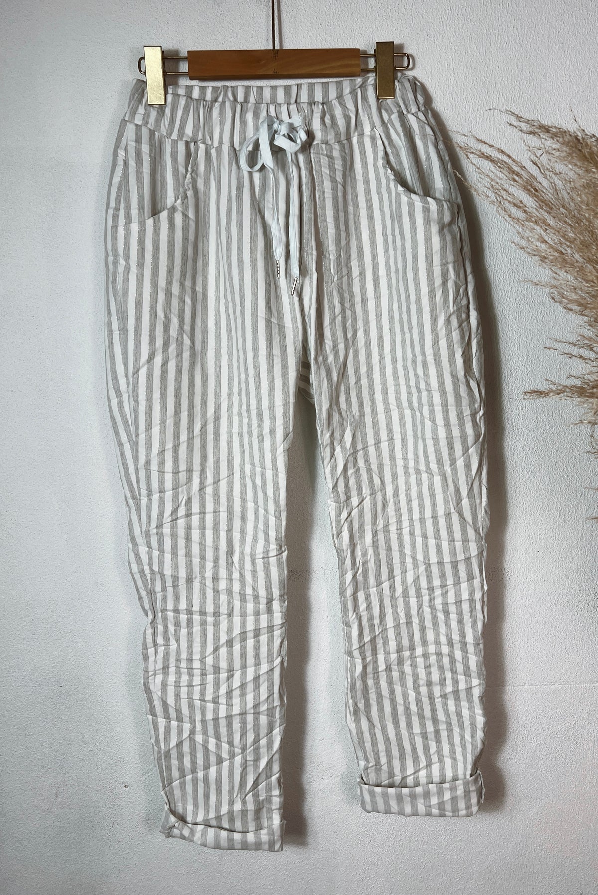 Stripe Magic Pants Grey