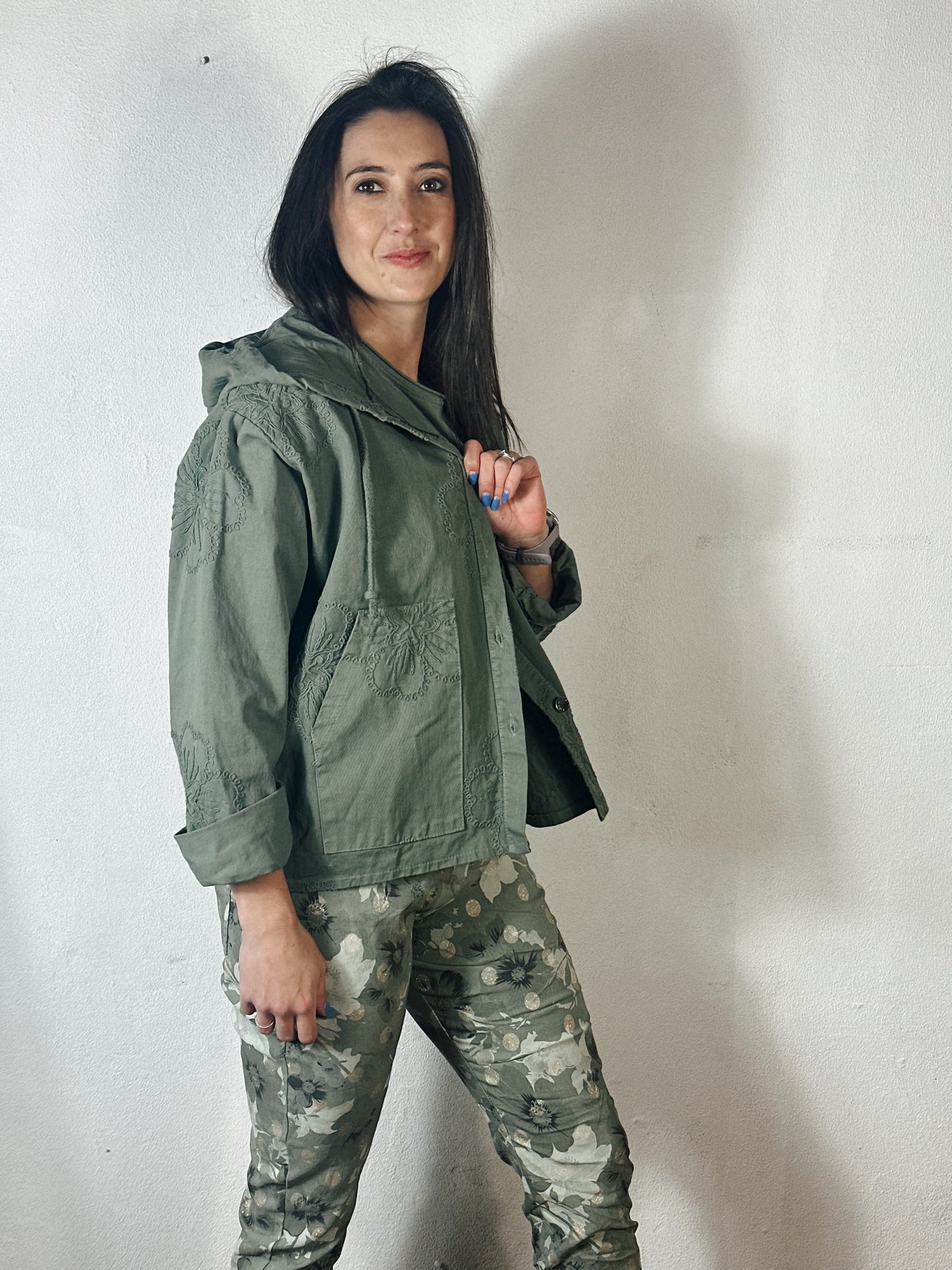 Embroided Jacket Olive