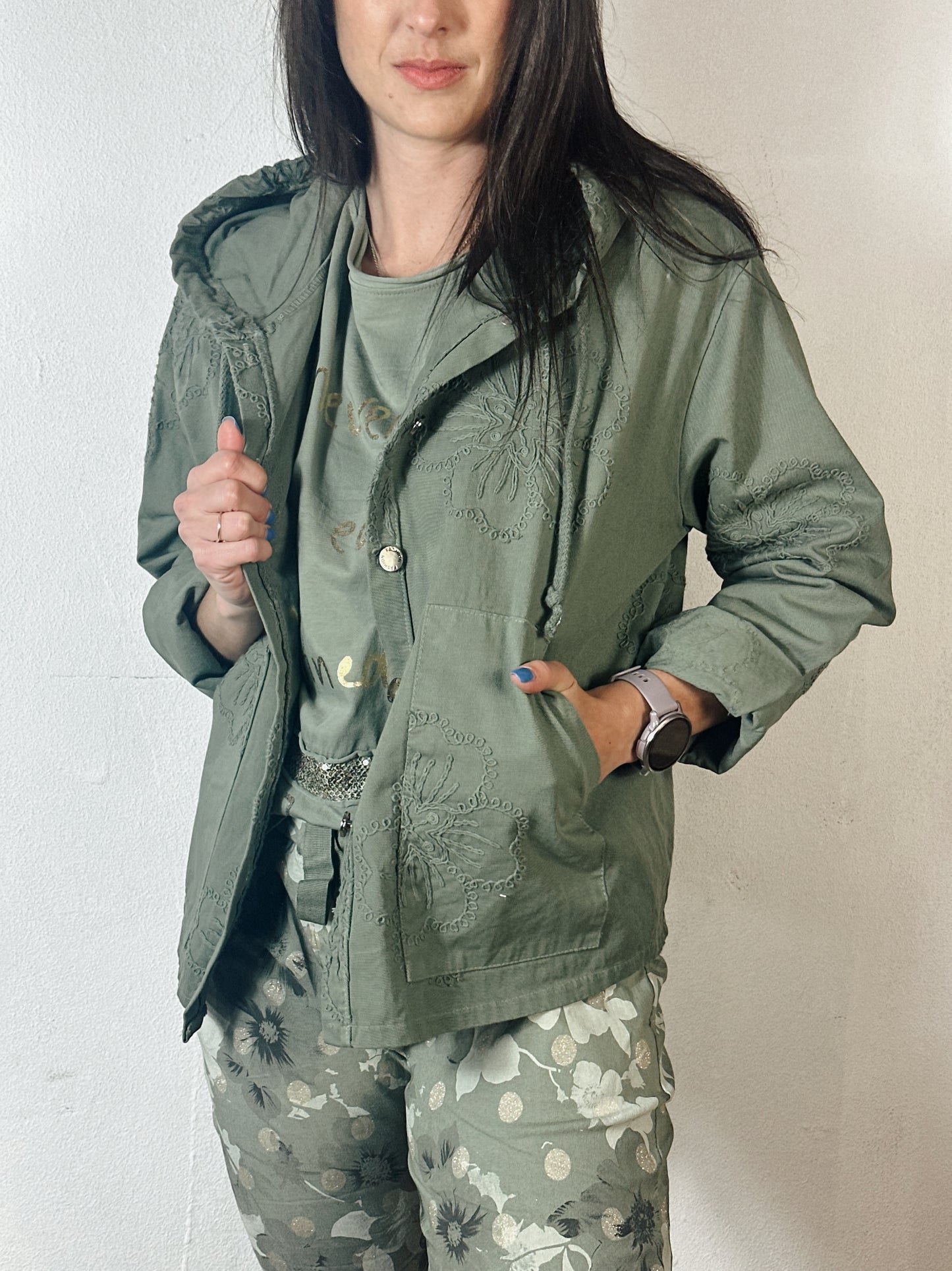 Embroided Jacket Olive