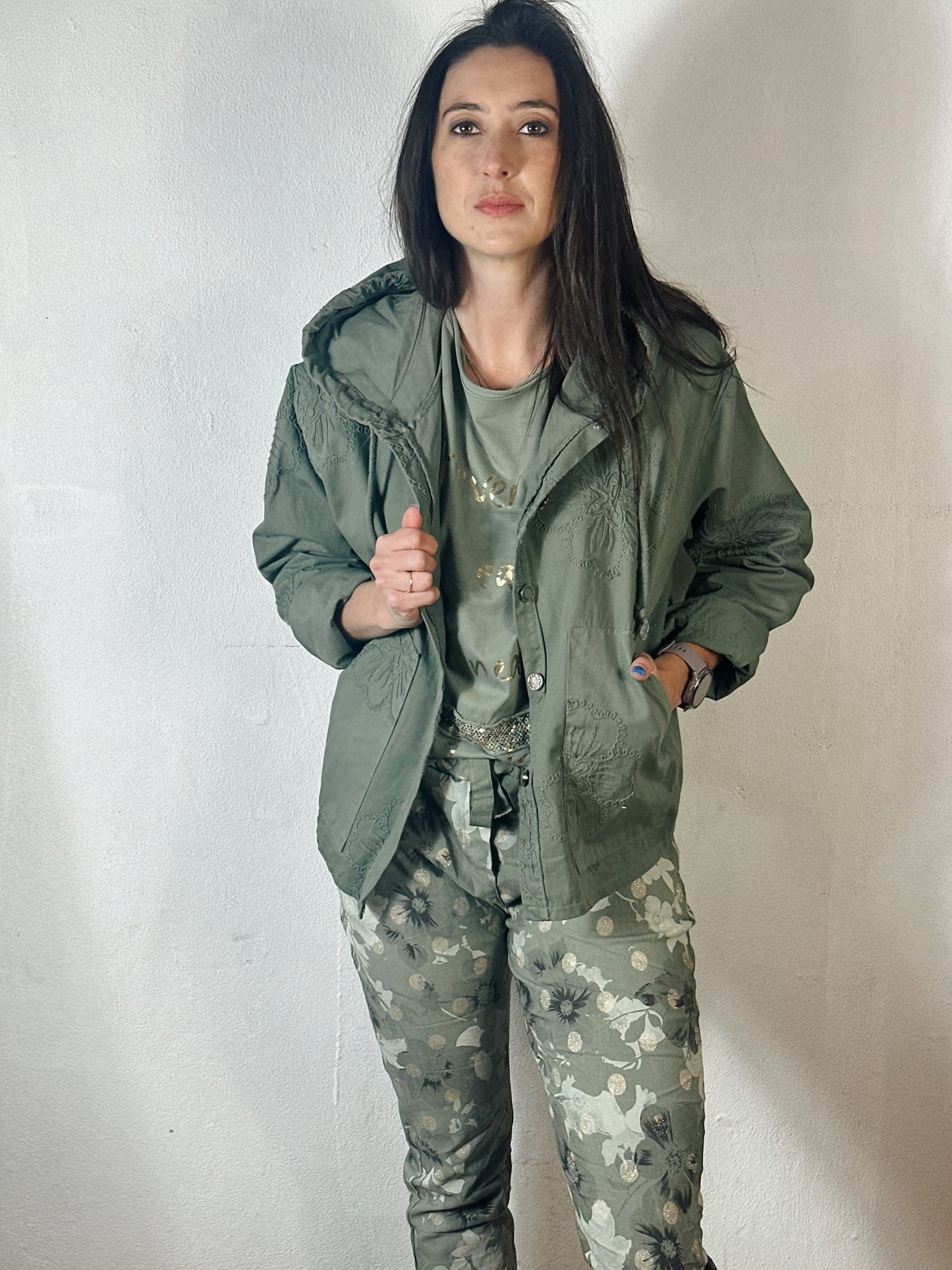 Embroided Jacket Olive