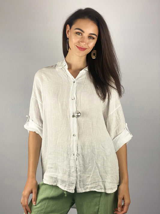 Auguste Linen Top